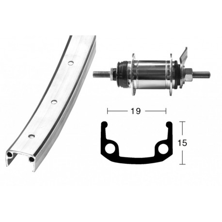 Ruota post 28 x 1 3/8 Shimano 1 v. 36f