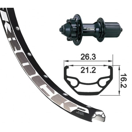 R.post. 27.5' XLC 6-fori,nera sg.rap.32L